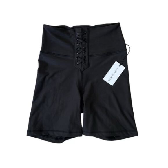 WeWoreWhat Lace Up Black Biker Short Women’s Size S NWT - Picture 3 of 9